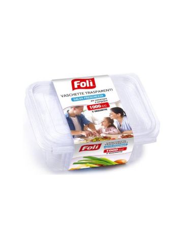 Vaschette Trasparenti FolÌ 1000Cc 5Pz Salvafreschezza | Home Essential