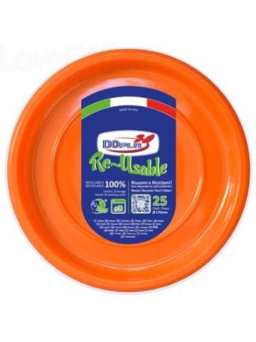 Dopla Piatto Frutta 25pz Arancio | Home Essential