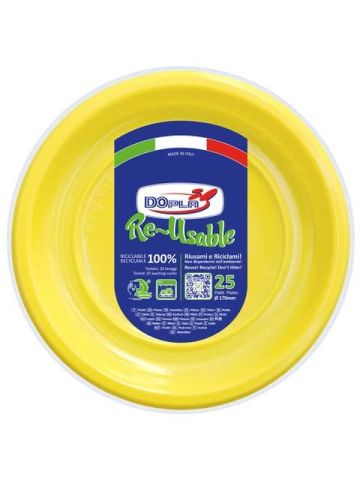 Dopla Piatto Piani 25pz Giallo | Home Essential