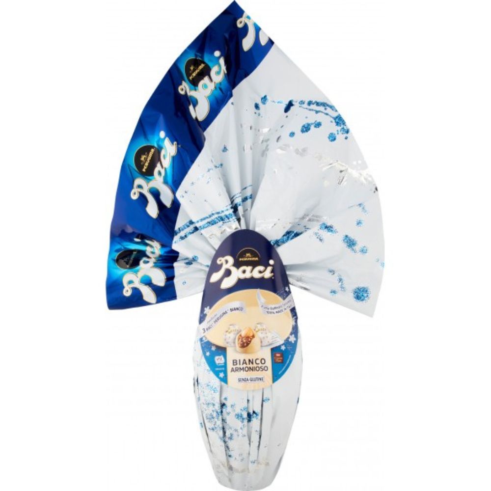 BACI PERUGINA Uovo di cioccolato bianco con sorpresa e 3 BACI PERUGINA BIANCO 252 gr | Home Essential
