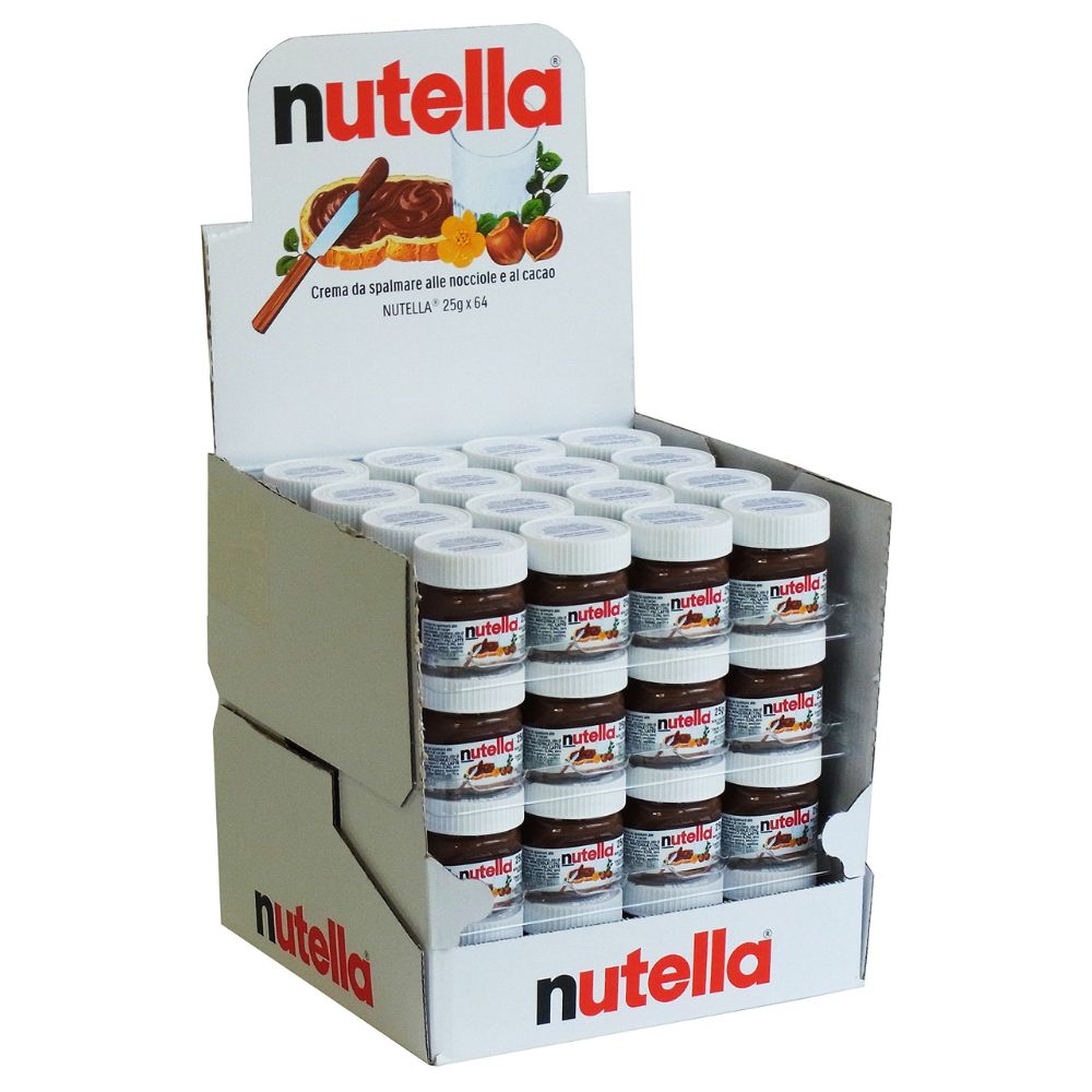 Nutella - Crema Spalmabile alle Nocciole e Cacao, Senza Glutine, 32 Vasetti da 25 gr | Home Essential