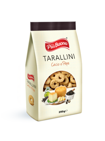Taralli Piu'buono 250gr Cacio E Pepe Nero | Home Essential