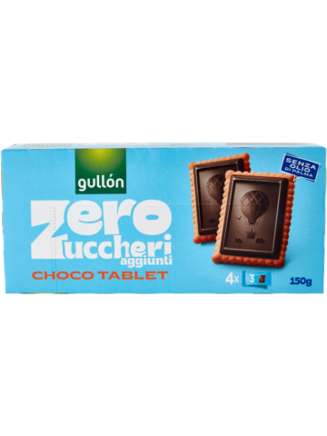 Biscotti Gullon 150gr Zero Zuccheri Choco Tablet Cioccolato Fondente | Home Essential