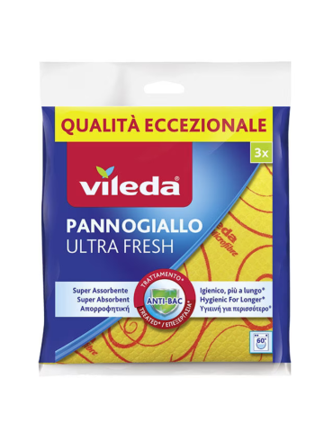Panno Microfibra Vileda 2+1 Giallo Odor Stop | Home Essential
