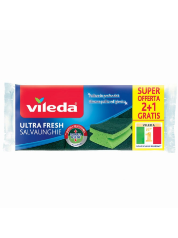Spugna Abrasiva Vileda 2+1 Ultrafresh Salvaunghie | Home Essential