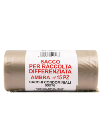 Sacco Rifiuti Ambra Gamef 55x70cm 15pz Rotolo | Home Essential