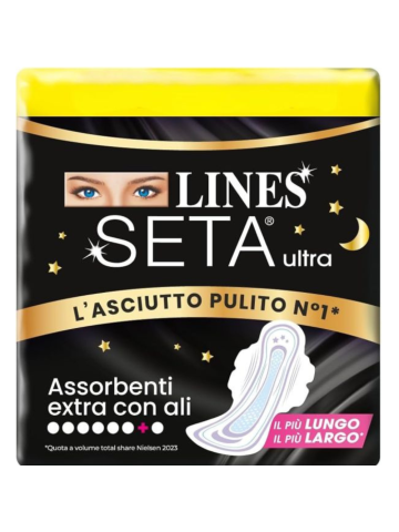 Assorbenti Lines Seta Ultra 7+1Pz Extra Con Ali | Home Essential