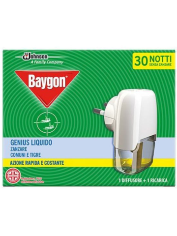 Elettro Diffusore Baygon Genius 30ml 30 Notti Zanzare Azione Rapida | Home Essential