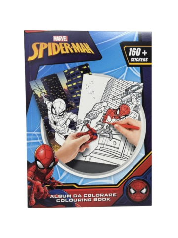 Album Da Colorare Con Stickers 31x23cm Spiderman | Home Essential