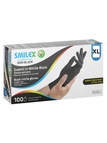 Guanti In Nitrile 100pz Smilex Black XL | Home Essential