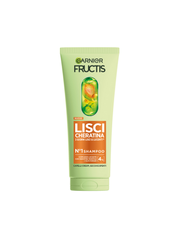 Fructis Shampoo Lisci Cheratina N°1 Capelli Crespi, Secchi E Spenti Tubo 200 Ml | Home Essential