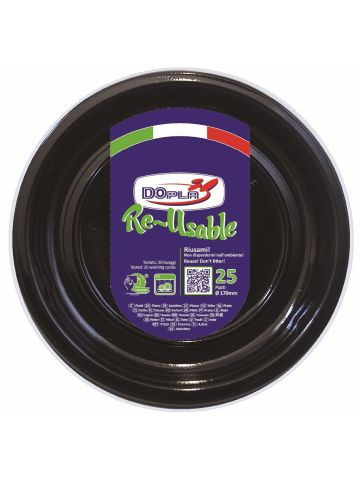 Dopla Piatto Frutta 25pz Nero | Home Essential