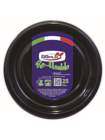 DOPLA PIATTO PIANI 25PZ NERO | Home Essential