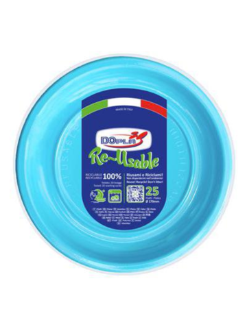 Dopla Piatto Piani 25pz Turchese | Home Essential