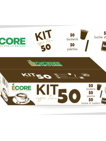 Accessori Caffe' Bicchierini 50Pz Con Palettine E 50Pz Bustine Zucchero | Home Essential