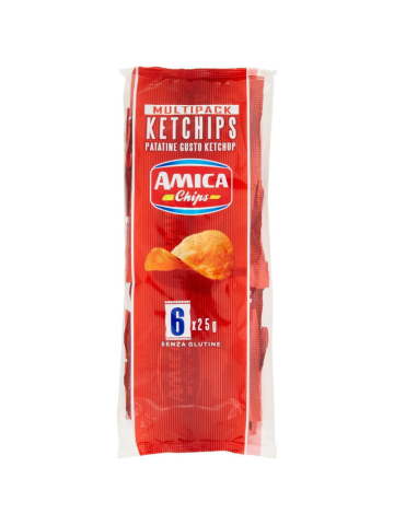Patatine Amica Chips 150Gr Multipack Ketchup | Home Essential
