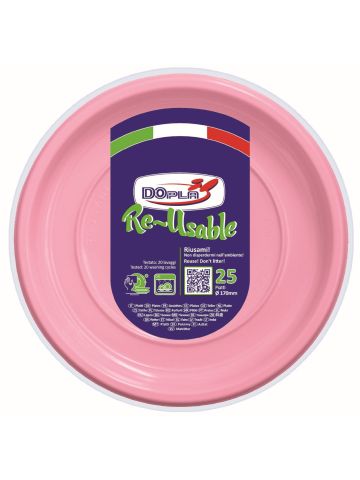 Dopla Piatto Frutta 25pz Rosa | Home Essential