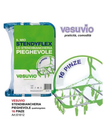 Vesuvio Stendino Pieghevole Alluminio 16 Pinze | Home Essential