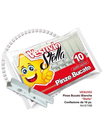 Vesuvio mollette Stella 10pz bianca | Home Essential